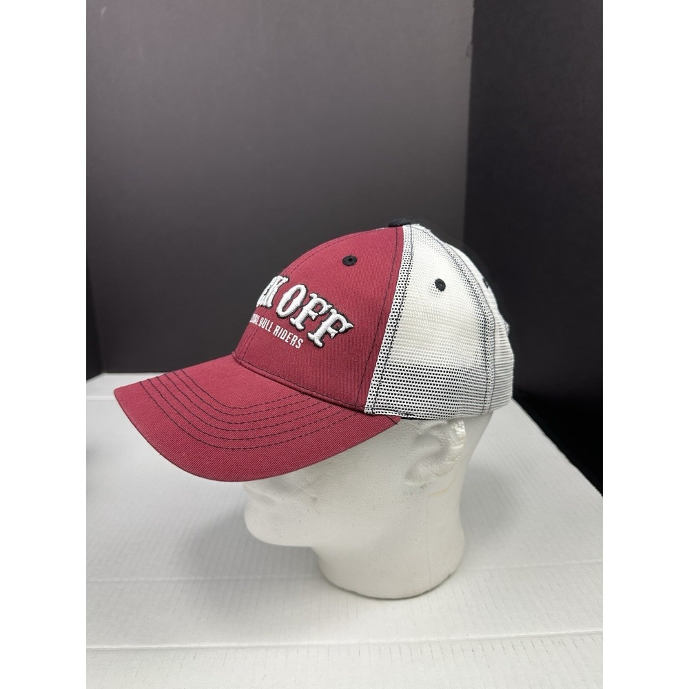 PBR Buck Off Trucker Hat Red White Mesh OSFM Strapback Pro Bull Riders Rodeo - Picture 3 of 6